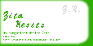 zita mesits business card